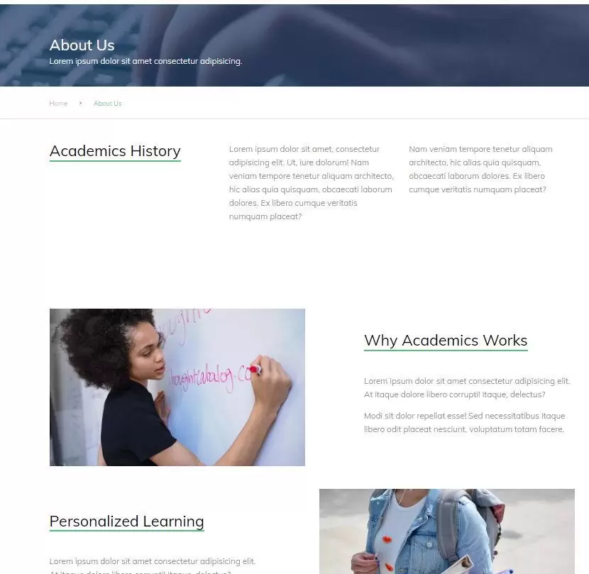 Optimized Website About Page